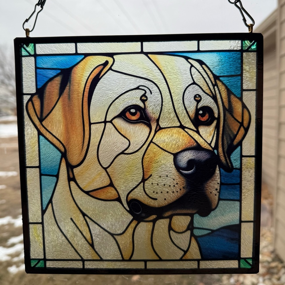 Yellow Lab Glass Sun Catcher
